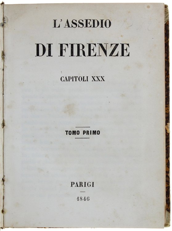 L'ASSEDIO DI FIRENZE Capitoli XXX