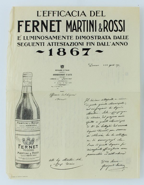 L'EFFICACIA DEL FERNET MARTINI & ROSSI è luminosamente dimostrata dalle …