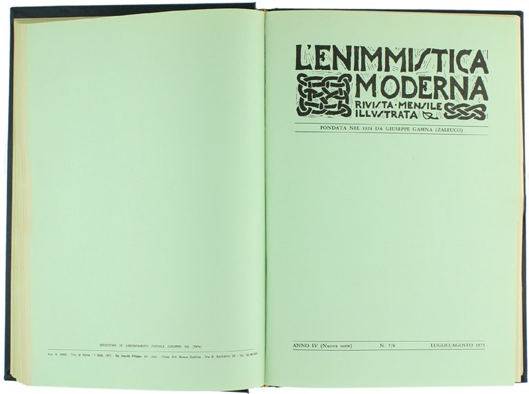 L'ENIMMISTICA MODERNA - Rivista mensile illustrata. Anno IV- V (Nuova …