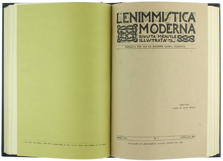 L'ENIMMISTICA MODERNA - Rivista mensile illustrata. Anno XII - XIII …