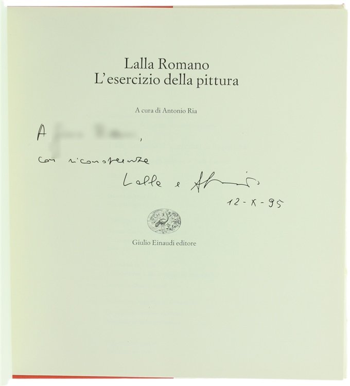 L'ESERCIZIO DELLA PITTURA. A cura di Antonio Ria [autografato con …