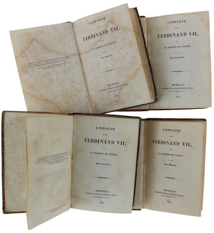 L'ESPAGNE SOUS FERDINAND VII. Tome 1, 2, 3, 4 (complete …