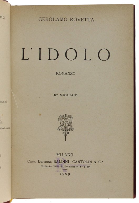 L'IDOLO - Romanzo