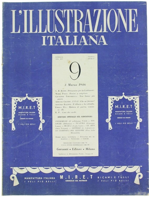 L'ILLUSTRAZIONE ITALIANA - 1946 - N. 9.