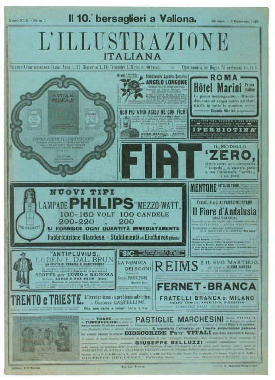L'ILLUSTRAZIONE ITALIANA. Annata 1915. [52 fascicoli completi delle copertine azzurre]