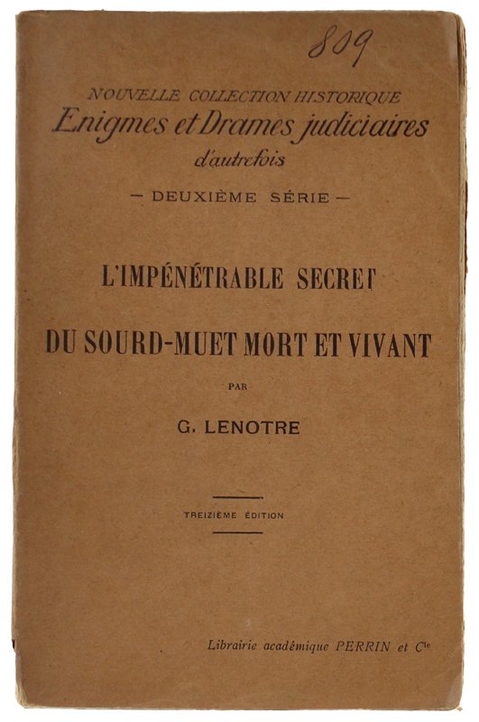L'IMPENETRABLE SECRET DU SOURD MUET MORT ET VIVANT - "Nouvelle …
