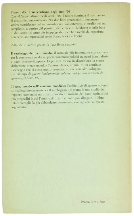 L'IMPERIALISMO NEGLI ANNI '70.