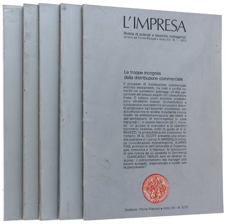 L'IMPRESA. Anno XV - 1973. Rivista degli amministratori e dei …
