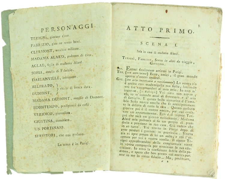 L'INGRESSO NEL MONDO - Commedia. Traduzione inedita del dottor Pietro …