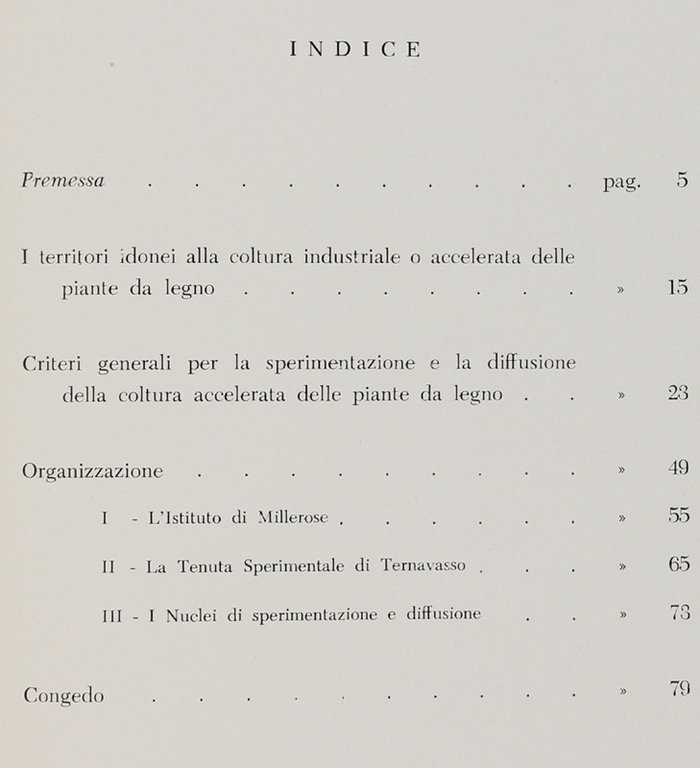 L'ISTITUTO NAZIONALE PER PIANTE DA LEGNO.