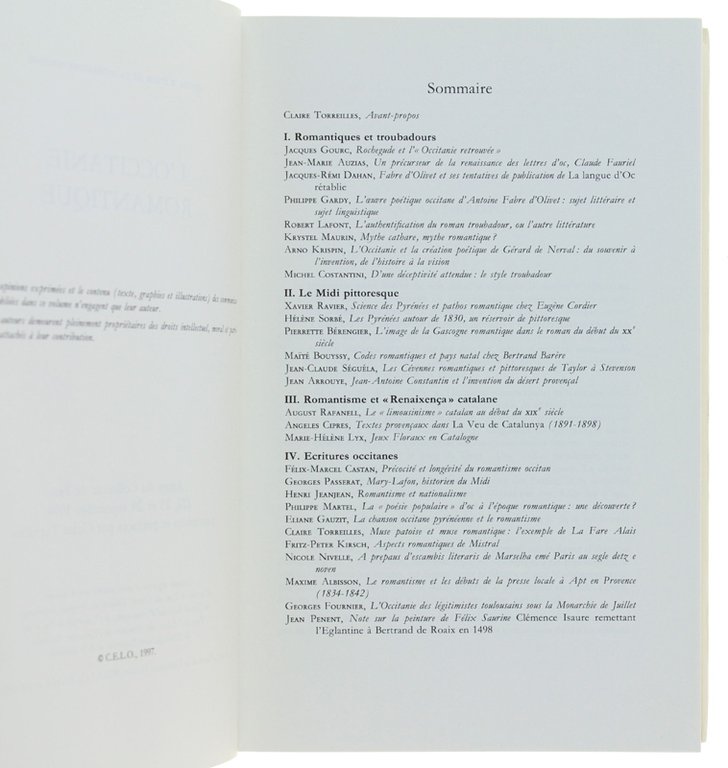 L'OCCITANIE ROMANTIQUE. Actes du Colloque de Pau (22, 23 et … | Immagine Gallery 2