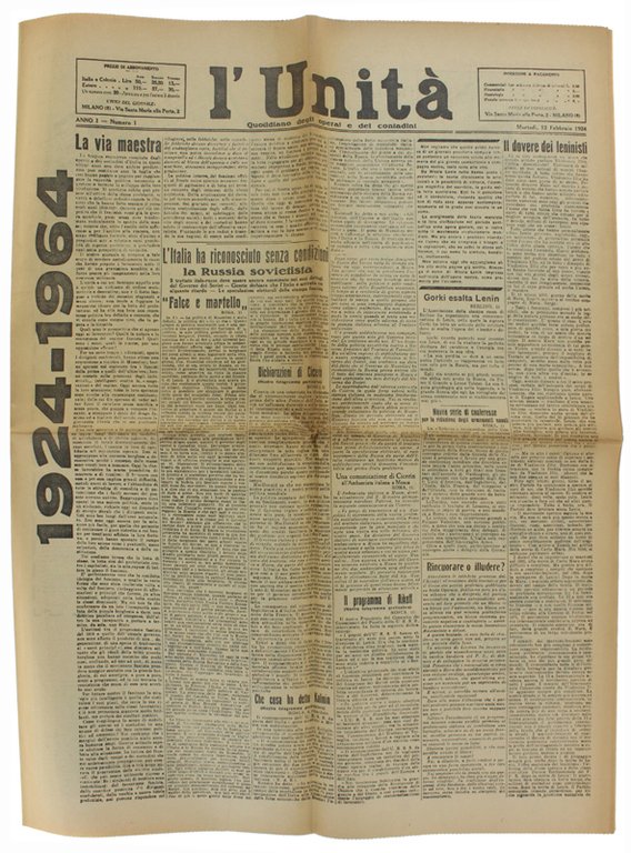 L'UNITA' 1924-1964 (edizione per il 40°)
