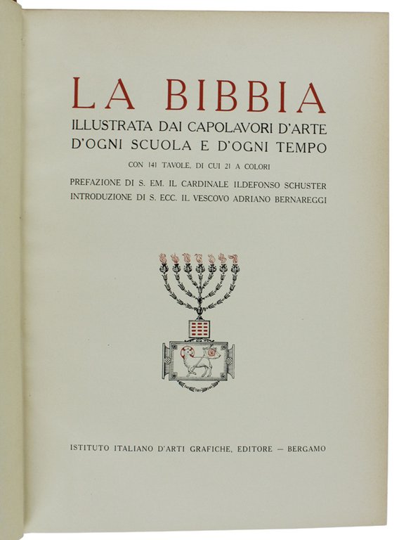 LA BIBBIA illustrata dai capolavori d'arte d'ogni scuola e d'ogni …