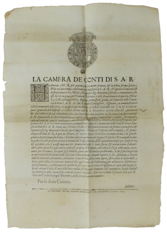 LA CAMERA DE' CONTI DI S.A.R. Hauendo M.R. per patenti, …
