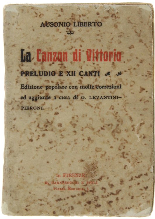 LA CANZON DI VITTORIO. Preludo e XII canti. Edizone popolare …