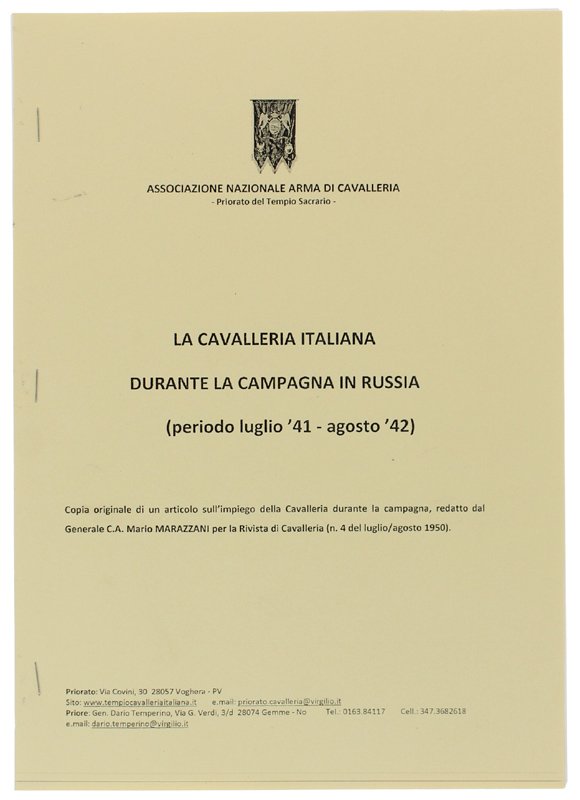 LA CAVALLERIA ITALIANA DURANTE LA CAMPAGNA IN RUSSIA (periodo luglio …