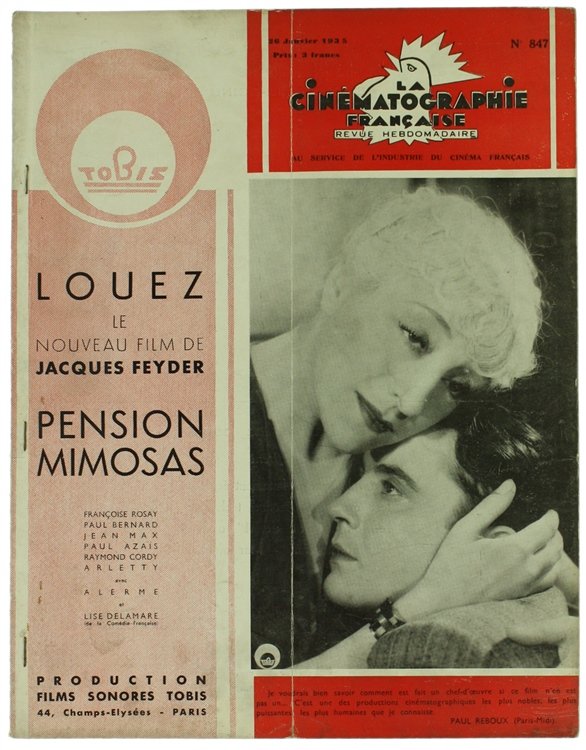 LA CINEMATOGRAPHIE FRANÇAISE - N° 847.