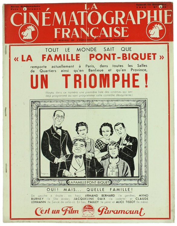 LA CINEMATOGRAPHIE FRANÇAISE - N° 893.