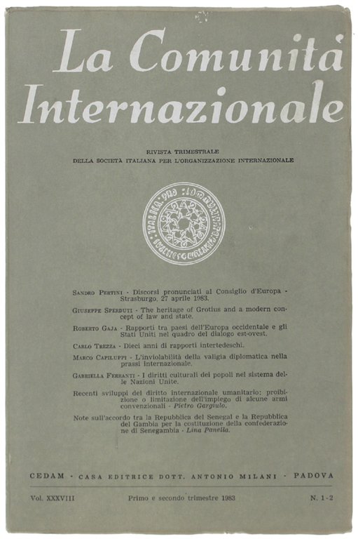 LA COMUNITA' INTERNAZIONALE - 1983 N. 1-2