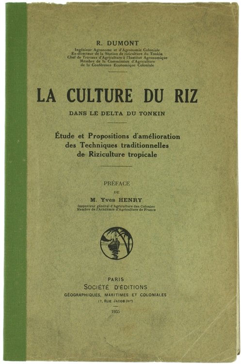 LA CULTURE DU RIZ DANS LE DELTA DU TONKIN. Étude …