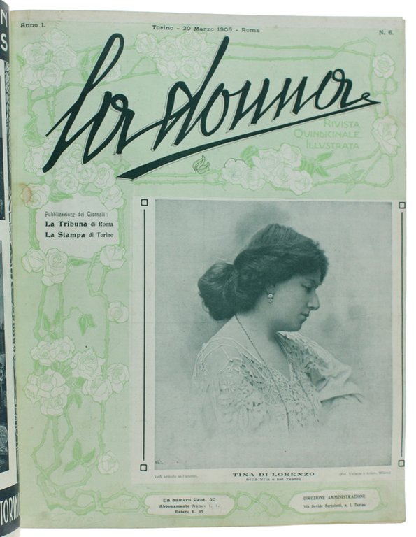 LA DONNA - Rivista Quindicinale Illustrata. Annata 1905 completa, rilegata