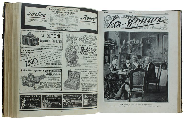 LA DONNA - Rivista Quindicinale Illustrata. Annata 1905 completa, rilegata