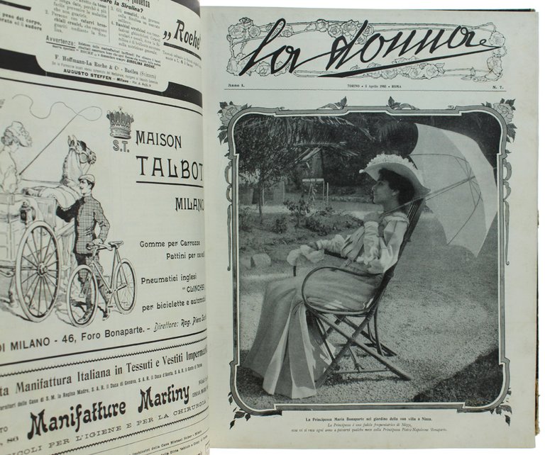 LA DONNA - Rivista Quindicinale Illustrata. Annata 1905 completa, rilegata