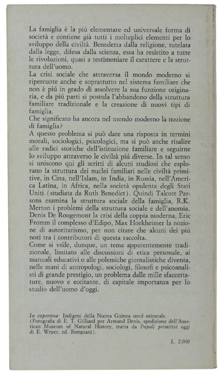 LA FAMIGLIA, LA SUA FUNZIONE E IL SUO DESTINO