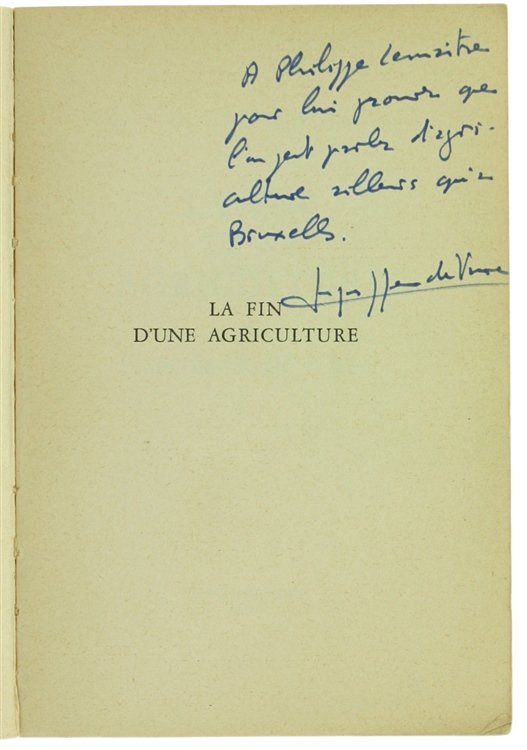 LA FIN D'UNE AGRICULTURE. Bilan de la V République.