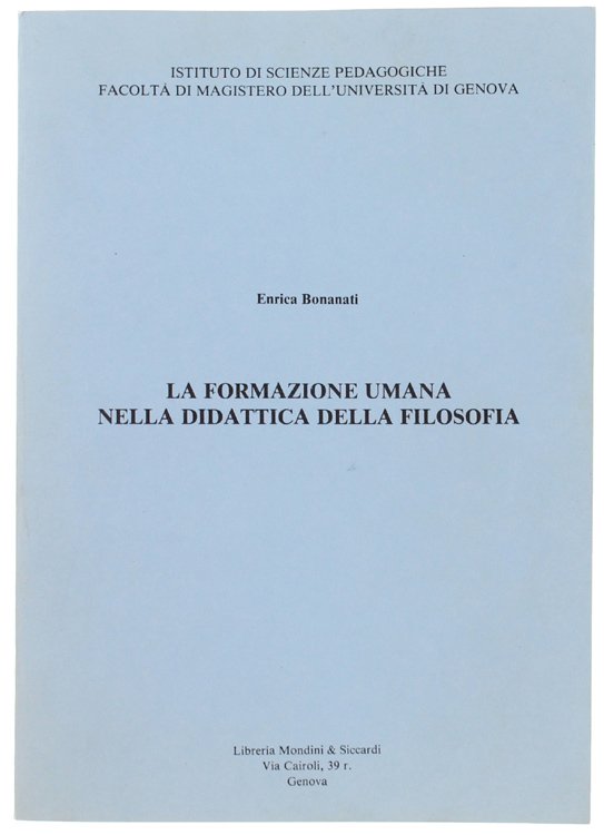 LA FORMAZIONE UMANA NELLA DIDATTICA DELLA FILOSOFIA.