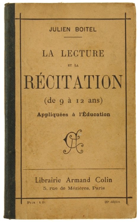 LA LECTURE ET LA RECITATION (de 9 à 12 ans) …
