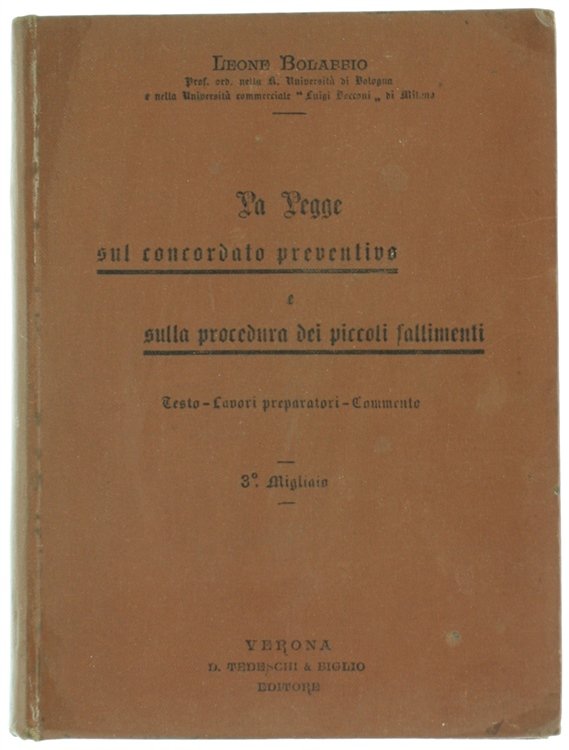 LA LEGGE SUL CONCORDATO PREVENTIVO E SULLA PROCEDURA DEI PICCOLI …