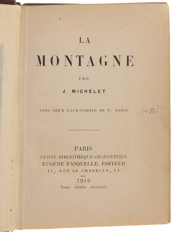 LA MONTAGNE. Avec deux eaux-fortes de F.Massi.