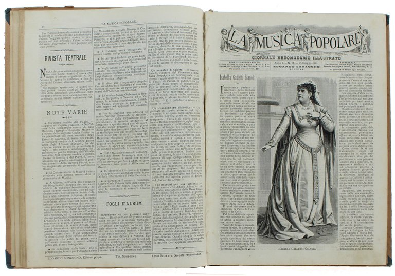 LA MUSICA POPOLARE. Giornale ebdomadario illustrato di testo, musica e …