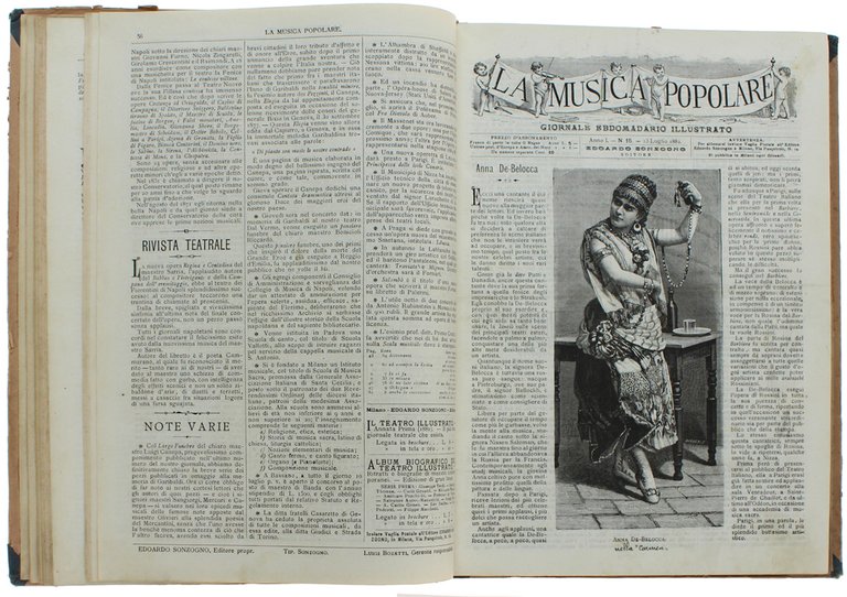 LA MUSICA POPOLARE. Giornale ebdomadario illustrato di testo, musica e …