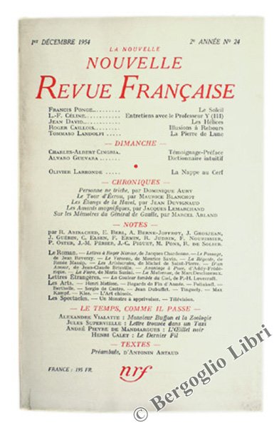 LA NOUVELLE NOUVELLE REVUE FRANÇAISE - Année 1954. Année complète.