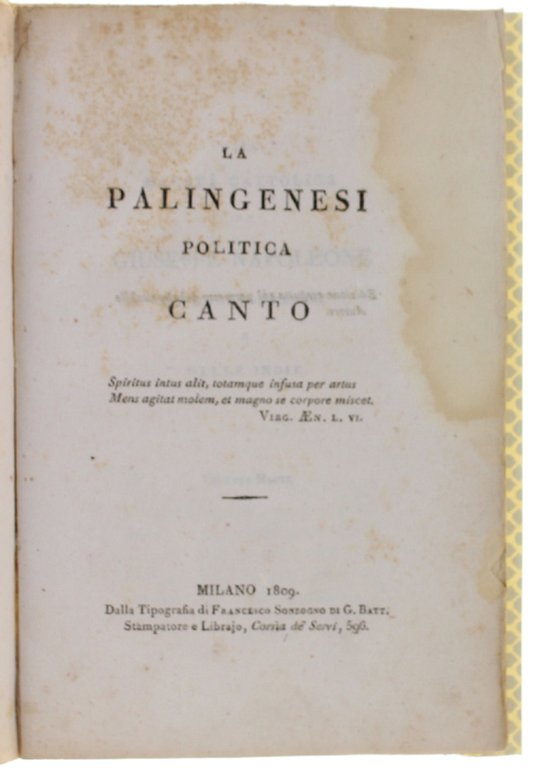 LA PALINGENESI POLITICA - Canto.