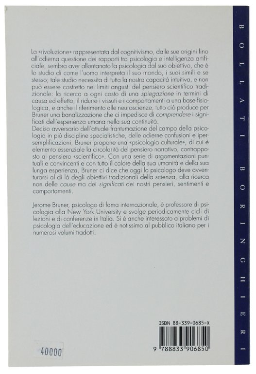 LA RICERCA DEL SIGNIFICATO. Per una psicologia culturale