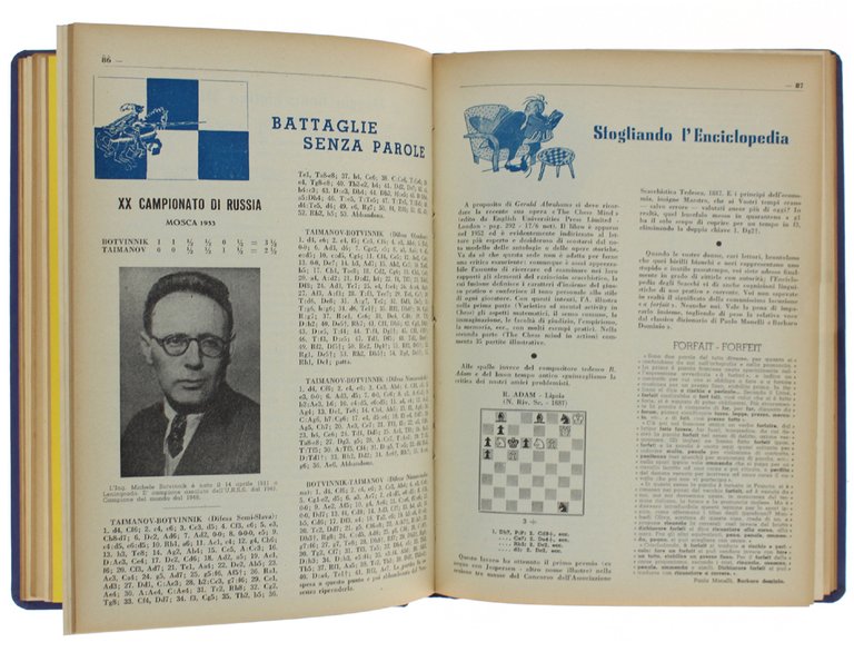 LA SCACCHIERA. Rivista Mensile. Annata 1953 completa.