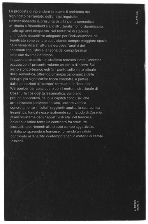 LA SEMANTICA STRUTTURALE.