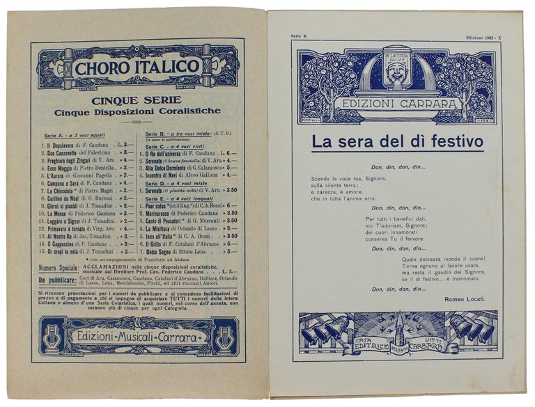 LA SERA DEL DI' FESTIVO. Coro a 3 voci miste …