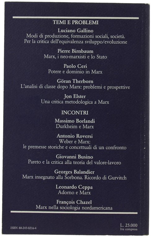 LA SOCIOLOGIA E MARX. Un secolo di confronti. | Immagine Gallery 5