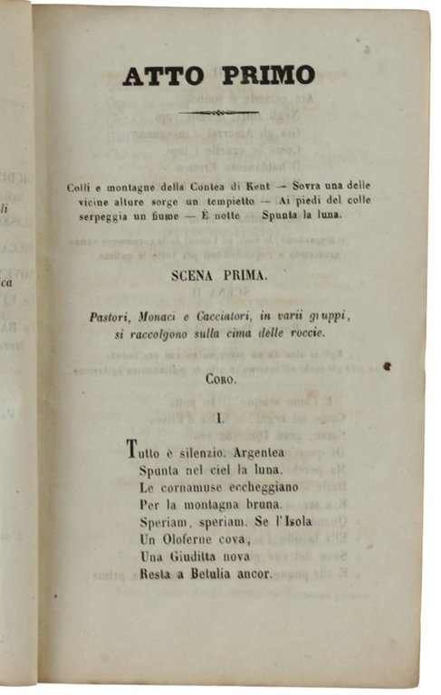 LA VERGINE DI KENT. Dramma lirico in quattro atti . …