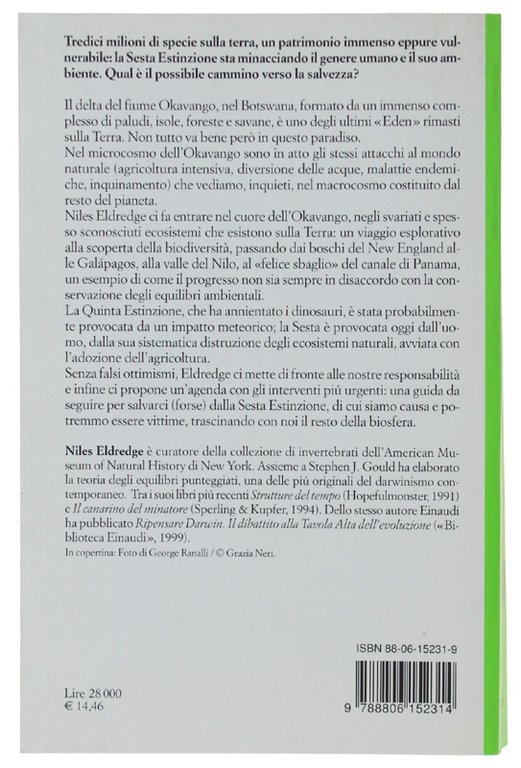 LA VITA IN BILICO. Il pianeta terra sull'orlo dell'estinzione