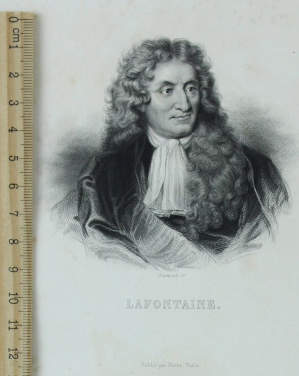 LAFONTAINE. [Gravure authentique du XIXe siècle - original print]