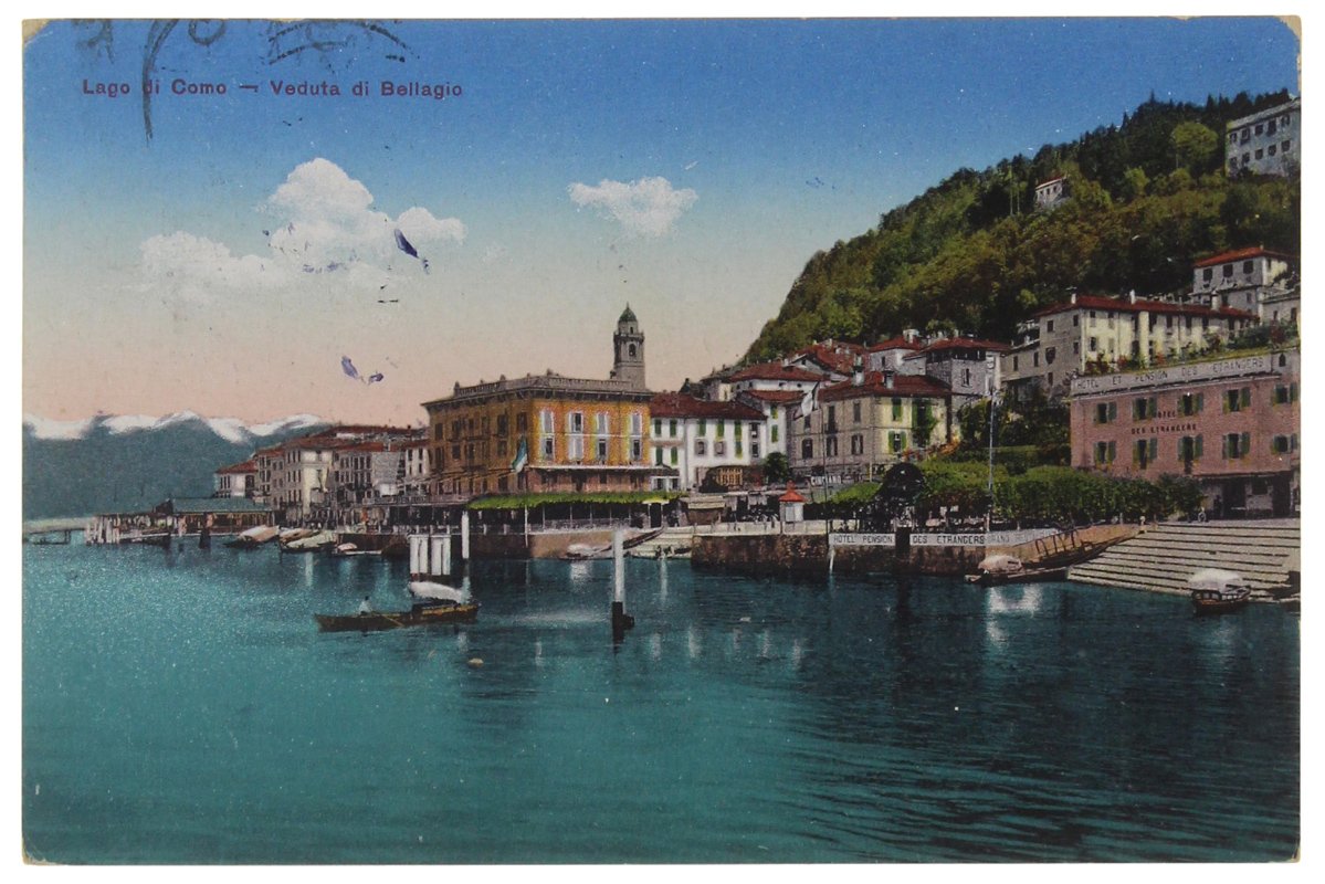 LAGO DI COMO. Veduta di Bellagio. Cartolina del 1913 (cm …