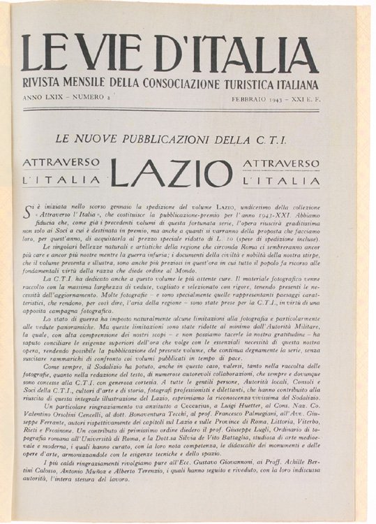 LAZIO. Le nuove pubblicazioni della C.T.I.
