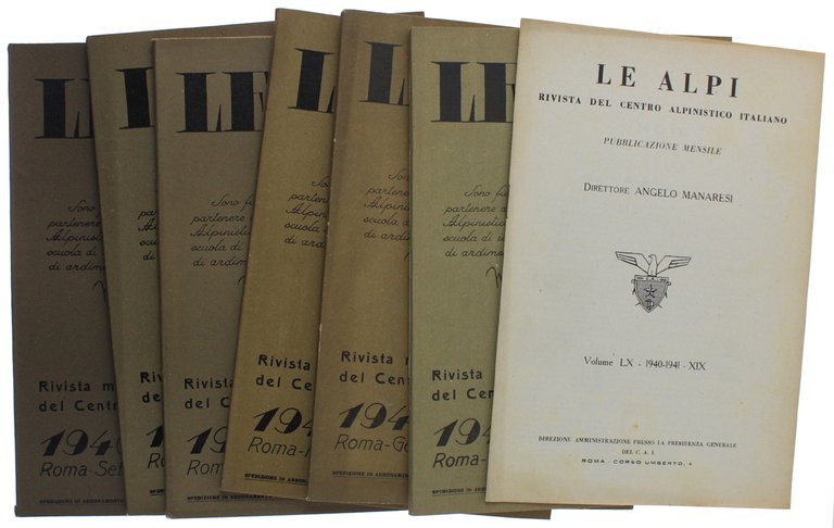 LE ALPI - RIVISTA MENSILE DEL C.A.I. 1940-41 Vol- LX …
