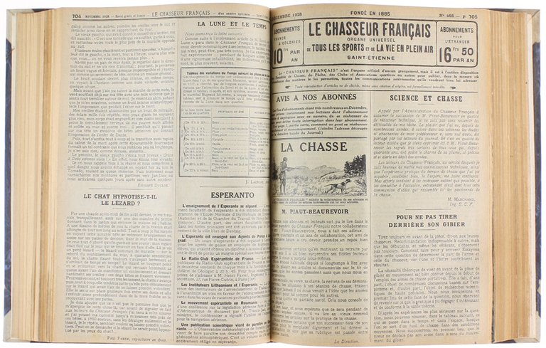 LE CHASSEUR FRANÇAIS. Année complète 1928.