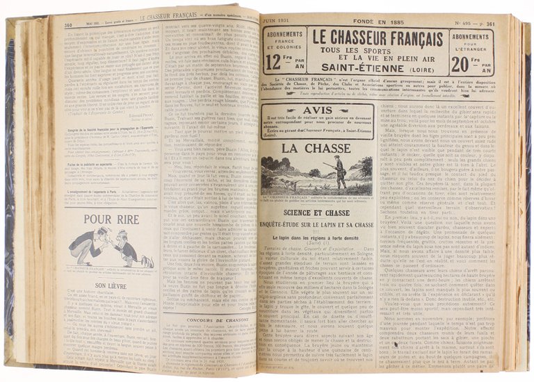 LE CHASSEUR FRANÇAIS. Année complète 1931.